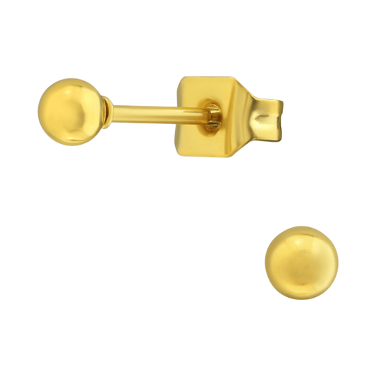 Bolletjes oorbellen – Goudkleur – 3mm - oor2719 - XE5558 - Oorbellen kopen# - 3mm - alles - bolletjes