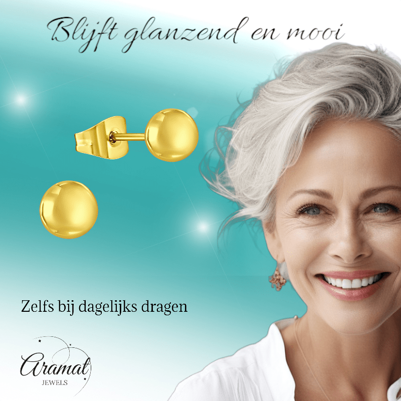 Bolletjes oorbellen – Goudkleur – 5mm - oor2191 - XE5558 - Oorbellen kopen# - 5mm - alles - bolletjes