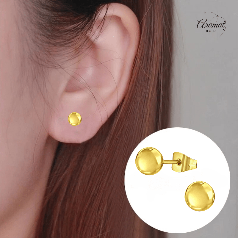 Bolletjes oorbellen – Goudkleur – 6mm - oor2720 - 14136 - Oorbellen kopen# - 6mm - alles - bolletjes