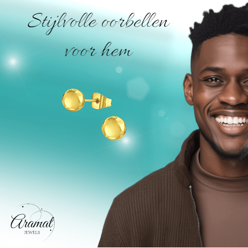 Bolletjes oorbellen – Goudkleur – 6mm - oor2720 - 14136 - Oorbellen kopen# - 6mm - alles - bolletjes