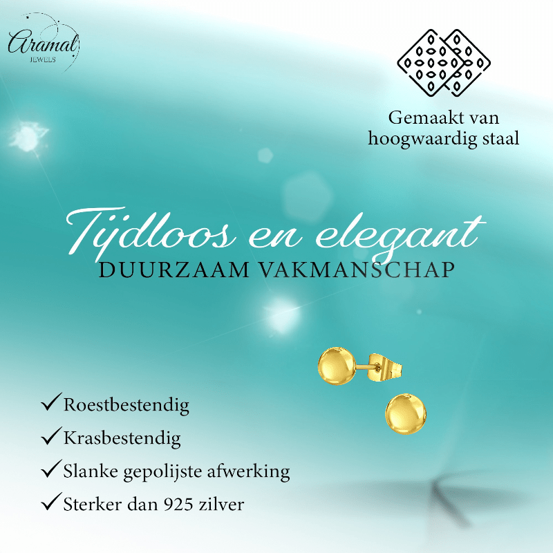 Bolletjes oorbellen – Goudkleur – 6mm - oor2720 - 14136 - Oorbellen kopen# - 6mm - alles - bolletjes