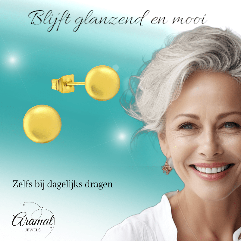 Bolletjes oorbellen – Goudkleur – 7mm - oor3485 - 14137 - Oorbellen kopen# - 7mm - alles - bolletjes