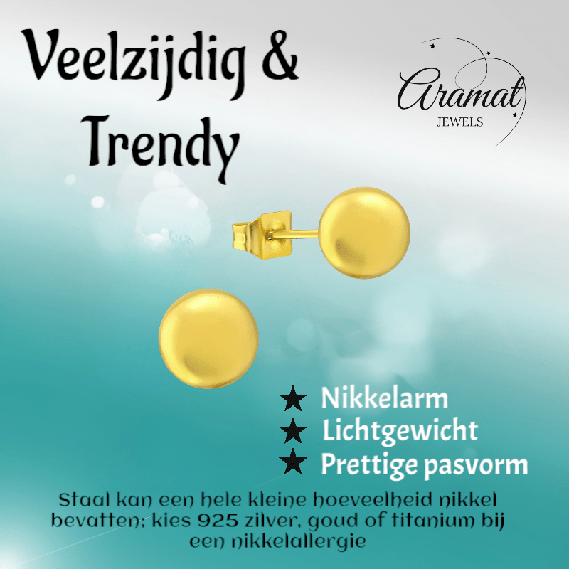 Bolletjes oorbellen – Goudkleur – 7mm - oor3485 - 14137 - Oorbellen kopen# - 7mm - alles - bolletjes