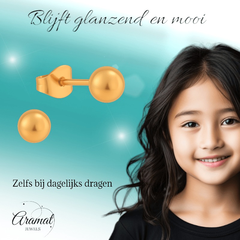 Bolletjes oorbellen – rosékleur – 4mm - oor2746 - XE70084 - Oorbellen kopen# - 4mm - alles - bolletjes