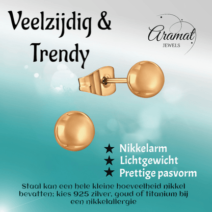 Bolletjes oorbellen – rosékleur – 5mm - oor2726 - 13819 - Oorbellen kopen# - 5mm - alles - bolletjes