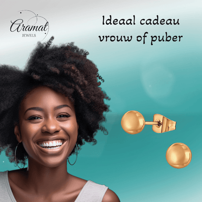 Bolletjes oorbellen – rosékleur – 6mm - oor3778 - Oorbellen kopen# - 6mm - alles - bolletjes