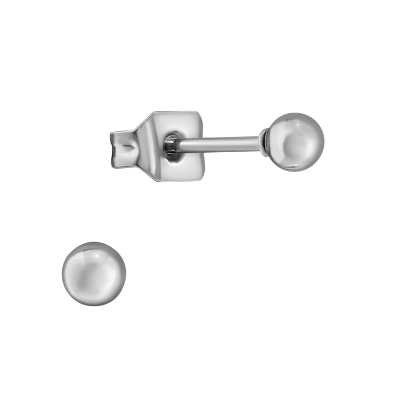 Bolletjes oorbellen – zilverkleur – 3mm - oor1382 - XE54559 - Oorbellen kopen# - 3mm - alles - bolletjes