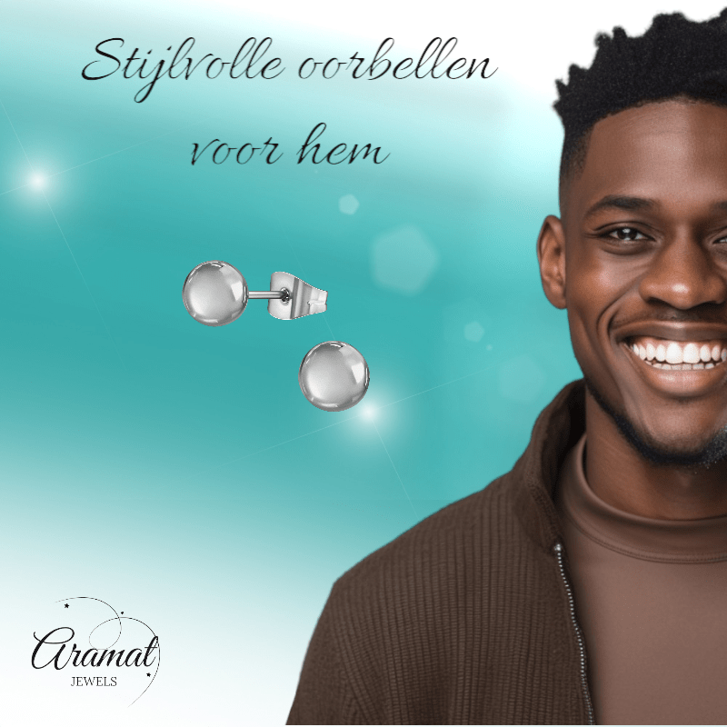 Bolletjes oorbellen – zilverkleur – 6mm - oor2745 - XE2224 - Oorbellen kopen# - 6mm - alles - bolletjes