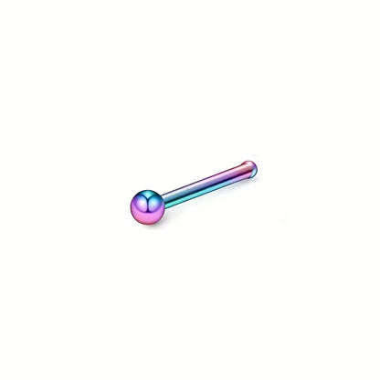 Stalen Neuspiercing Multikleur Bolletje – 1.5mm of 2mm Neusvleugelpiercing Uniseks