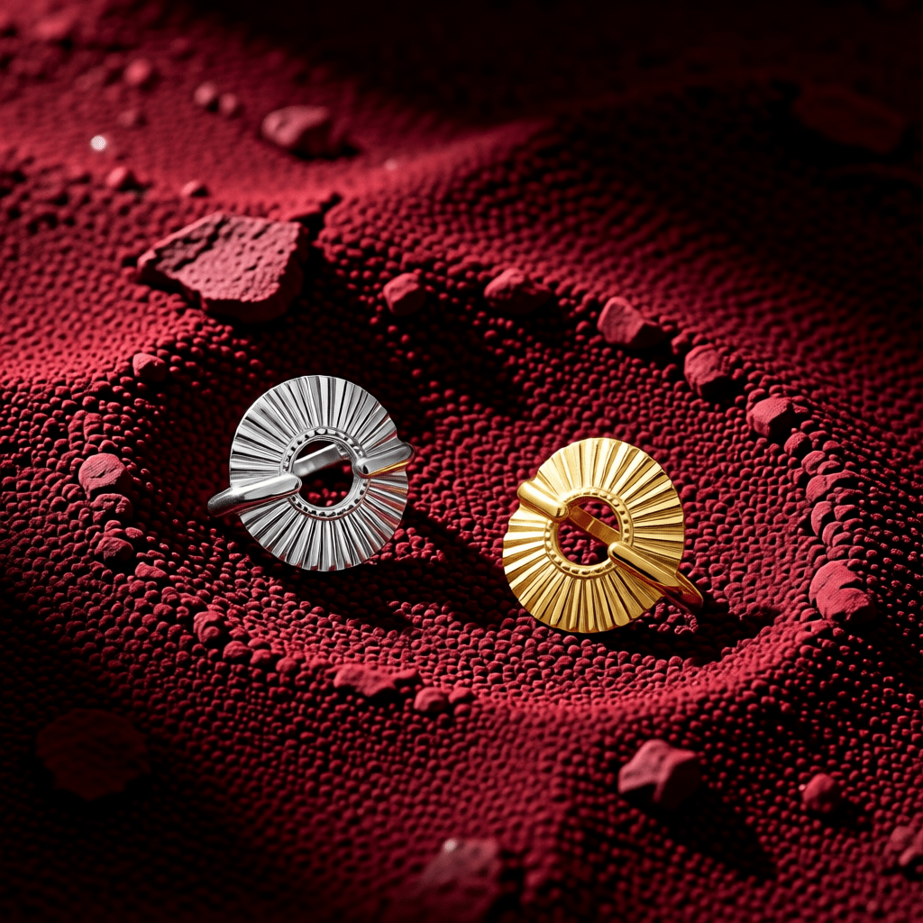 Brede One Size Ring RVS met Cirkel en Lijnenspel (18 mm) - Aramat Jewels - Ringen - cadeautip