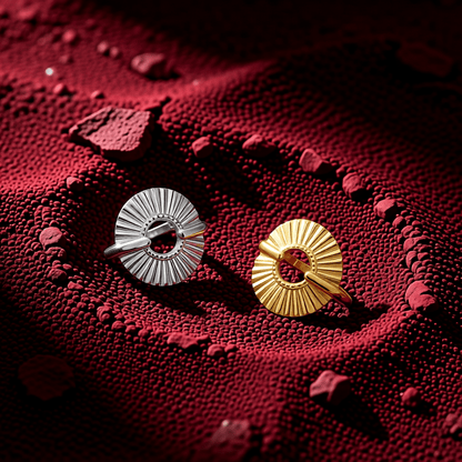 Brede One Size Ring RVS met Cirkel en Lijnenspel (18 mm) - Aramat Jewels - Ringen - cadeautip