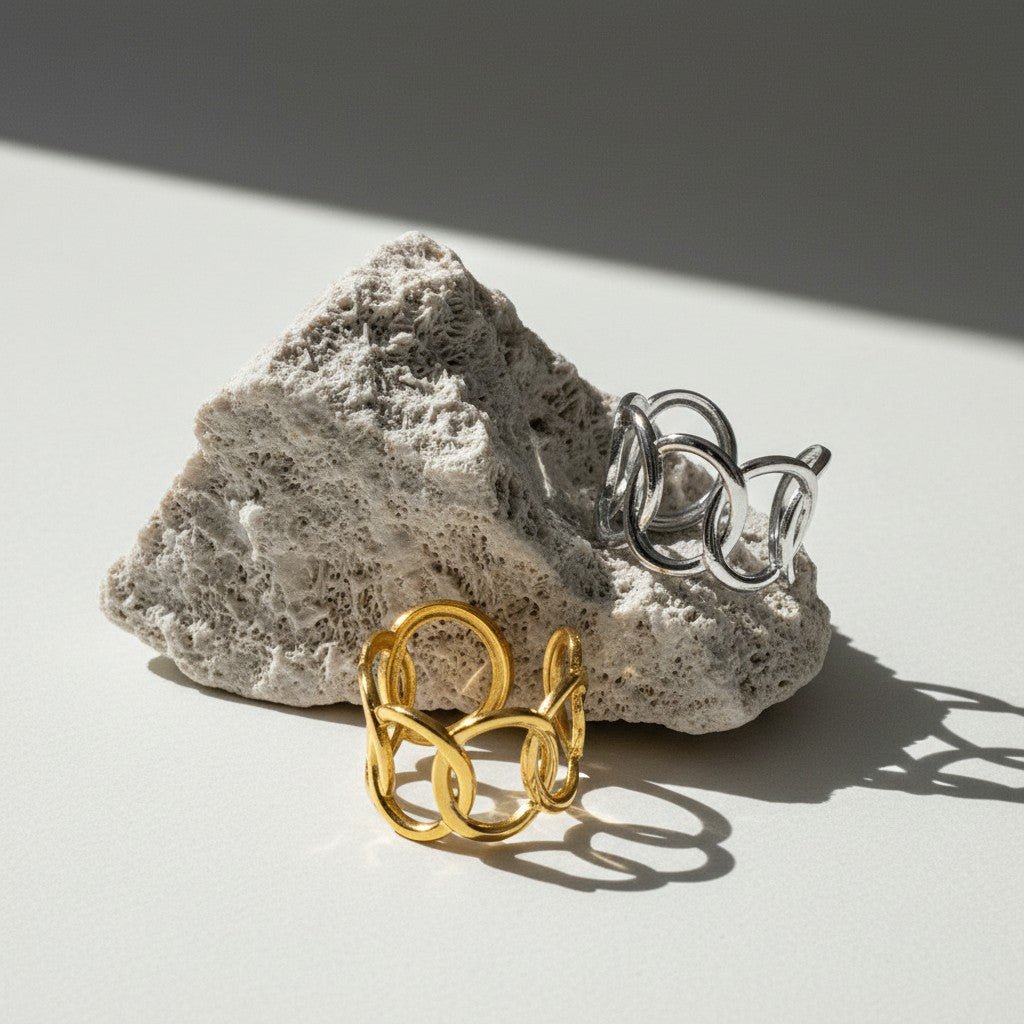 Brede One Size Ring RVS met Ovale Schakels (13 mm) - Aramat Jewels - Ringen - cadeautip