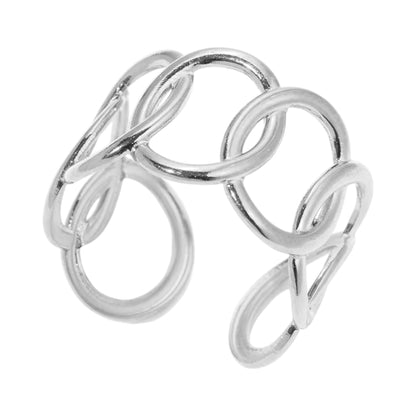 Brede One Size Ring RVS met Ovale Schakels (13 mm) - Aramat Jewels - Ringen - cadeautip