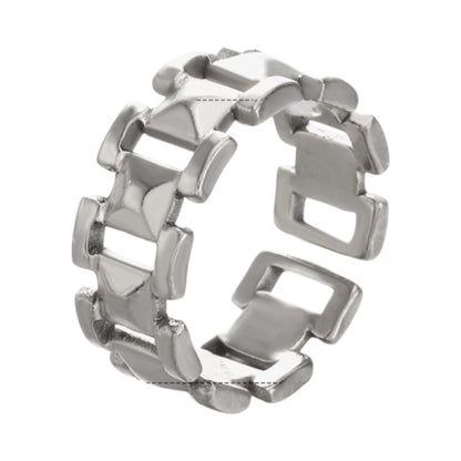 Brede One Size Schakelring van RVS - Goudkleurig of Zilver (9 mm) - Aramat Jewels - Ringen - cadeautip
