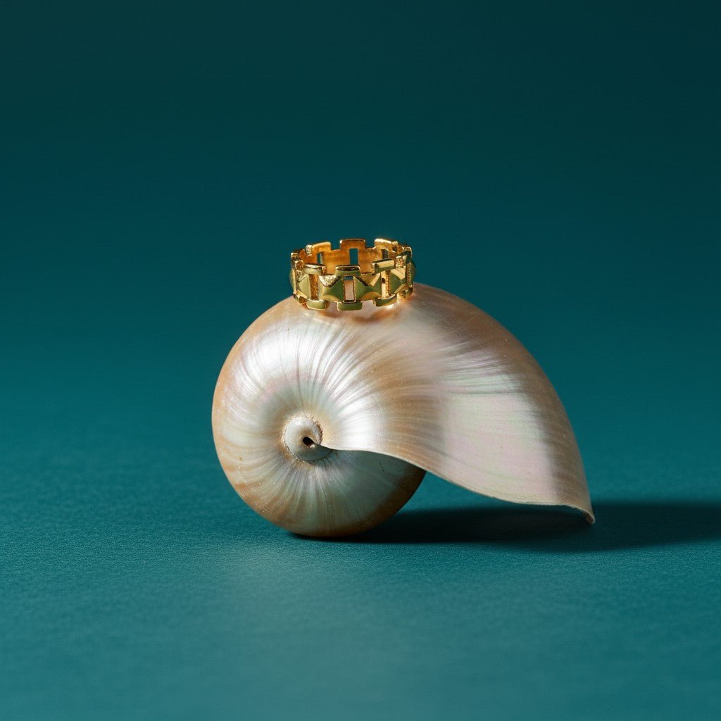 Brede One Size Schakelring van RVS - Goudkleurig of Zilver (9 mm) - Aramat Jewels - Ringen - cadeautip