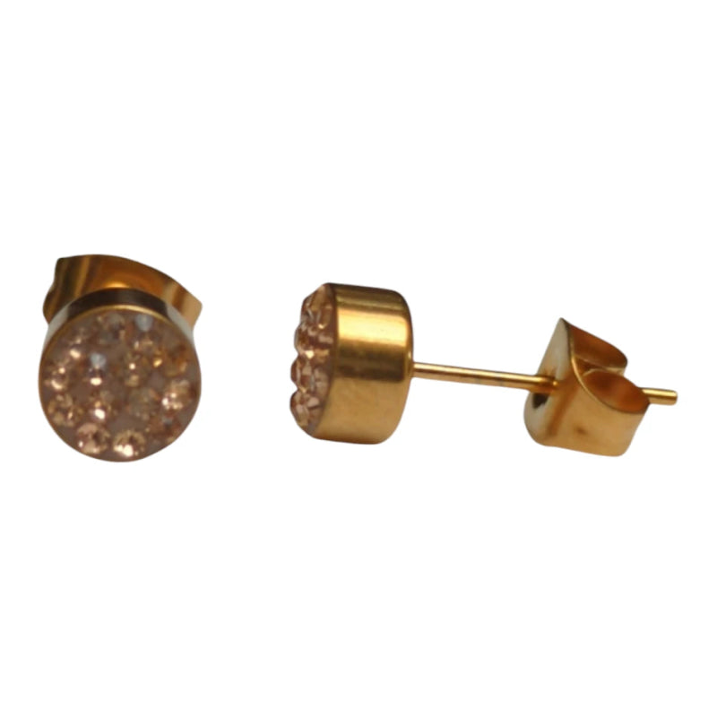 Champagne kristallen oorstekers 6 mm – goudkleurig - oor880 - Oorbellen kopen# - 6mm - alles - cadeau
