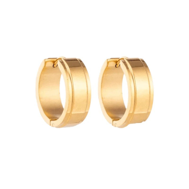 Creolen – RVS Goudkleur met Opstaande Rand (13mm of 20mm) - Aramat Jewels - Oorringen - cadeautip