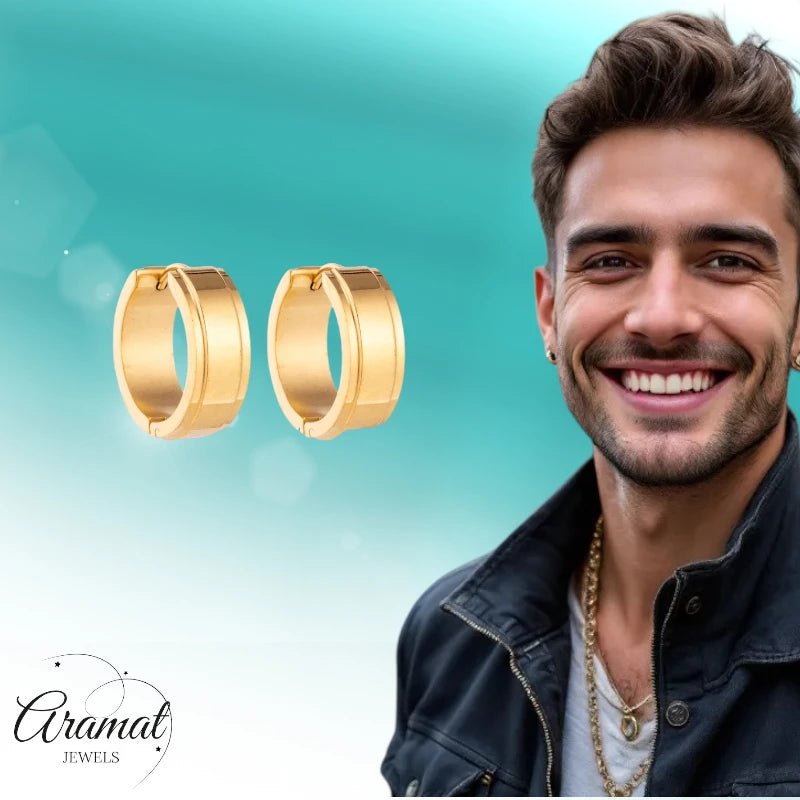 Creolen – RVS Goudkleur met Opstaande Rand (13mm of 20mm) - Aramat Jewels - Oorringen - cadeautip