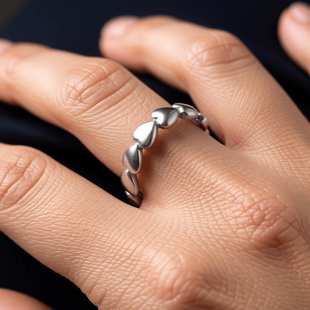 Dames Schakelring met Hartjesrand | 5mm - RVS - Aramat Jewels - Ringen - cadeautip