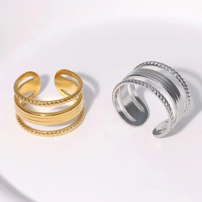 Damesring Verstelbaar - Open Ring Mode Streep - One Size - ring305 - 161388 - Ringen kopen