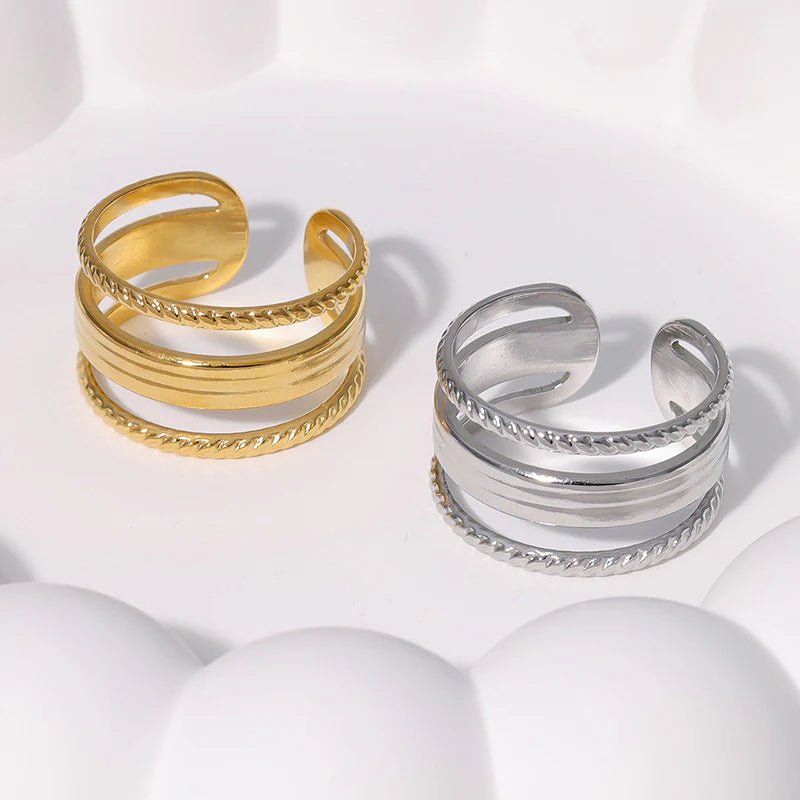 Damesring Verstelbaar - Open Ring Mode Streep - One Size - ring305 - 161388 - Ringen kopen