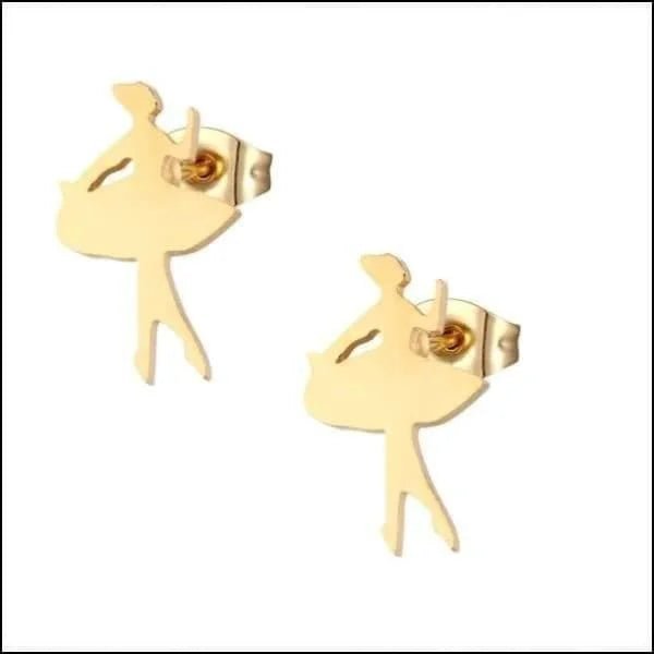 Danseres Oorbellen – Goudkleurig Staal 10x6mm - Aramat Jewels - Oorbellen - cadeautip