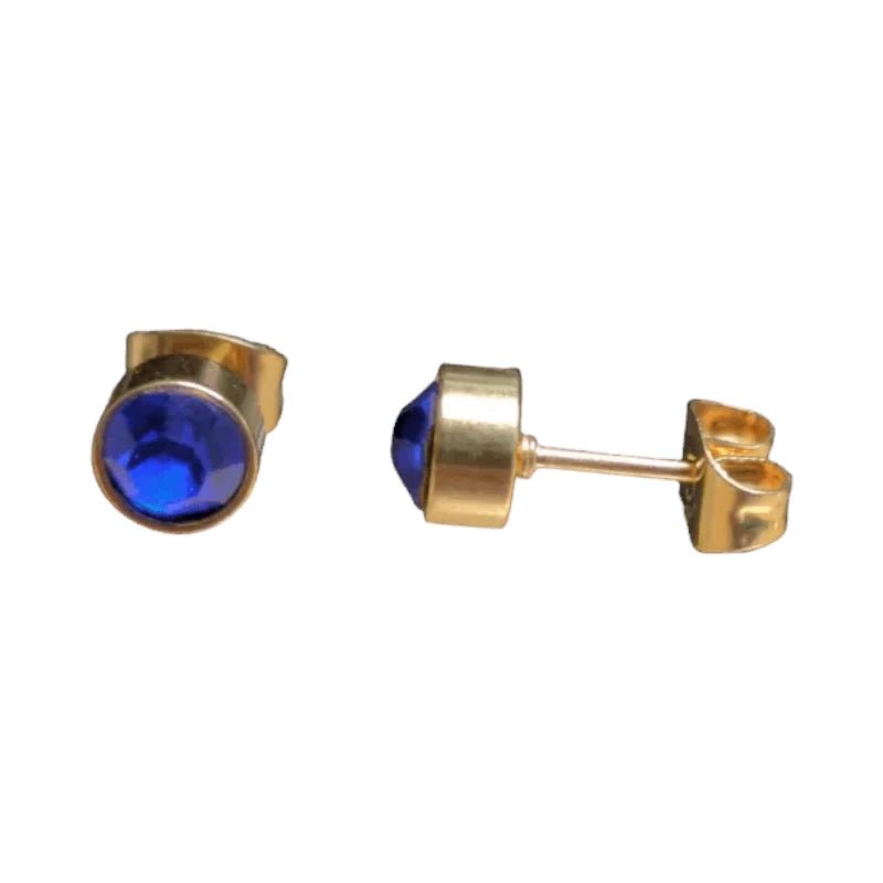 Donker blauwe Zirkonia Oorbellen - 6mm - oor2066 - XE58221 - Oorbellen kopen# - 6mm - alles