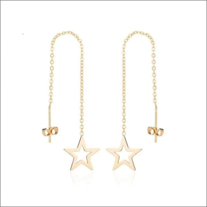 Een paar gouden ster oorbellen