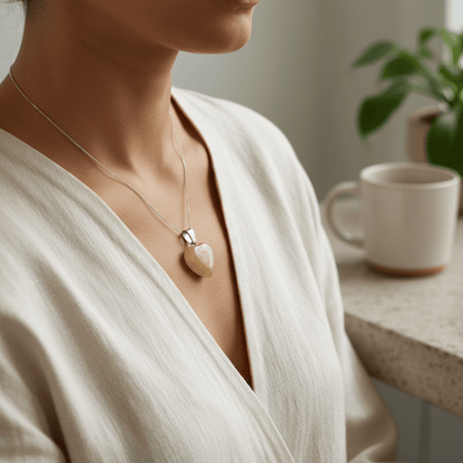 Gele Jade Hartjes Hanger natuursteen - Aramat Jewels - Hangers - cadeautip