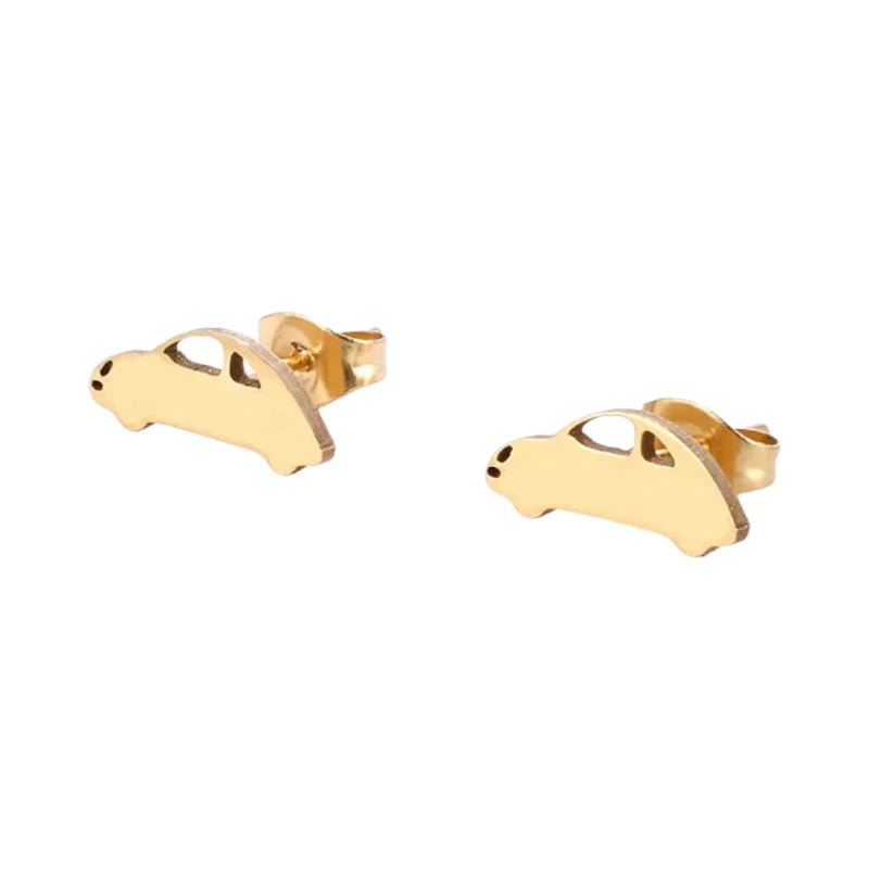 Goudkleurige Auto Oorbellen in Staal (13x5mm) - oor486 - Oorbellen kopen# - 13mm - alles - auto