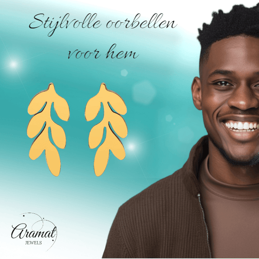 Goudkleurige blad oorstuds 12×7 mm - oor4419 - Oorbellen kopen# - 12mm - alles - blad