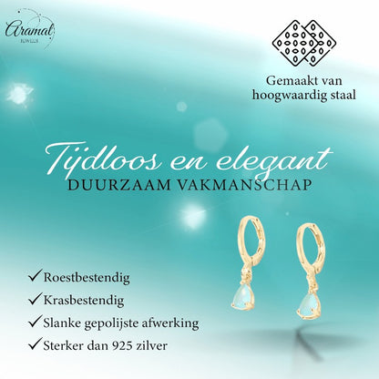 Goudkleurige Mini Oorringetjes Meisje – Mintgroene Zirkonia – 10mm - oor6341 - 66130 - Oorringen kopen# - 10mm - alles - cadeau