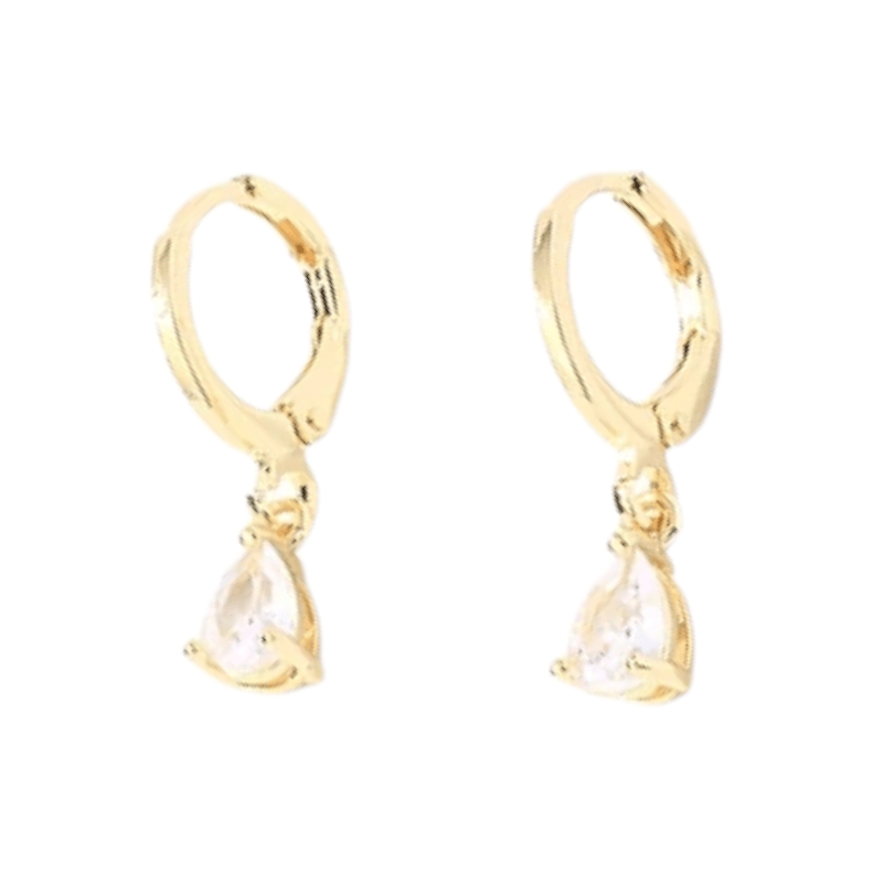 Goudkleurige Mini Oorringetjes Meisje – Transparante Zirkonia – 10mm - oor6340 - 66128 - Oorringen kopen# - 10mm - alles - cadeau