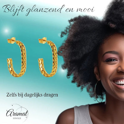Goudkleurige Rechthoekige Oorstekers 25mm - oor6306 - 558999 - Oorbellen kopen# - 25mm - alles - cadeau