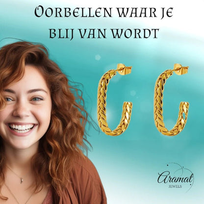 Goudkleurige Rechthoekige Oorstekers 25mm - oor6306 - 558999 - Oorbellen kopen# - 25mm - alles - cadeau