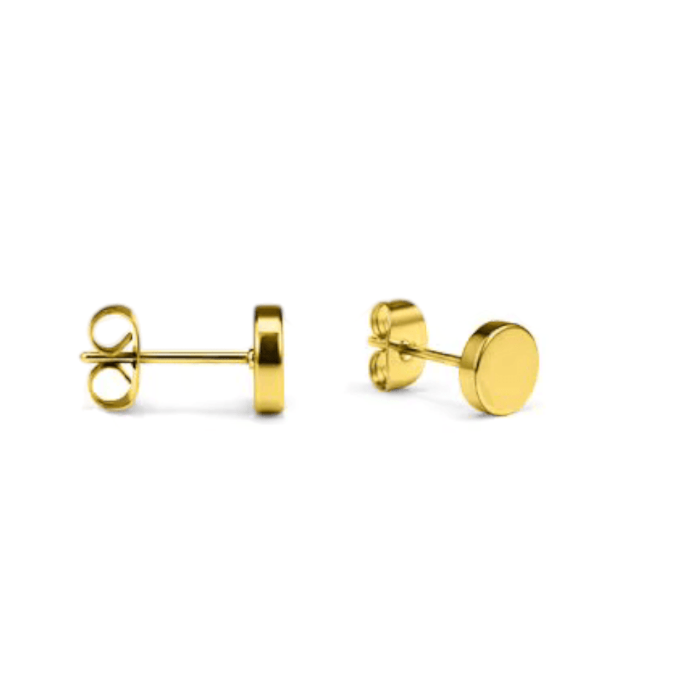 Goudkleurige Ronde Oorstekers RVS 4mm - Aramat Jewels - Oorbellen - cadeautip