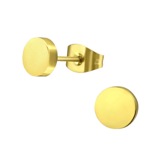 Goudkleurige Ronde Oorstekers RVS 7mm - Aramat Jewels - Oorbellen - cadeautip