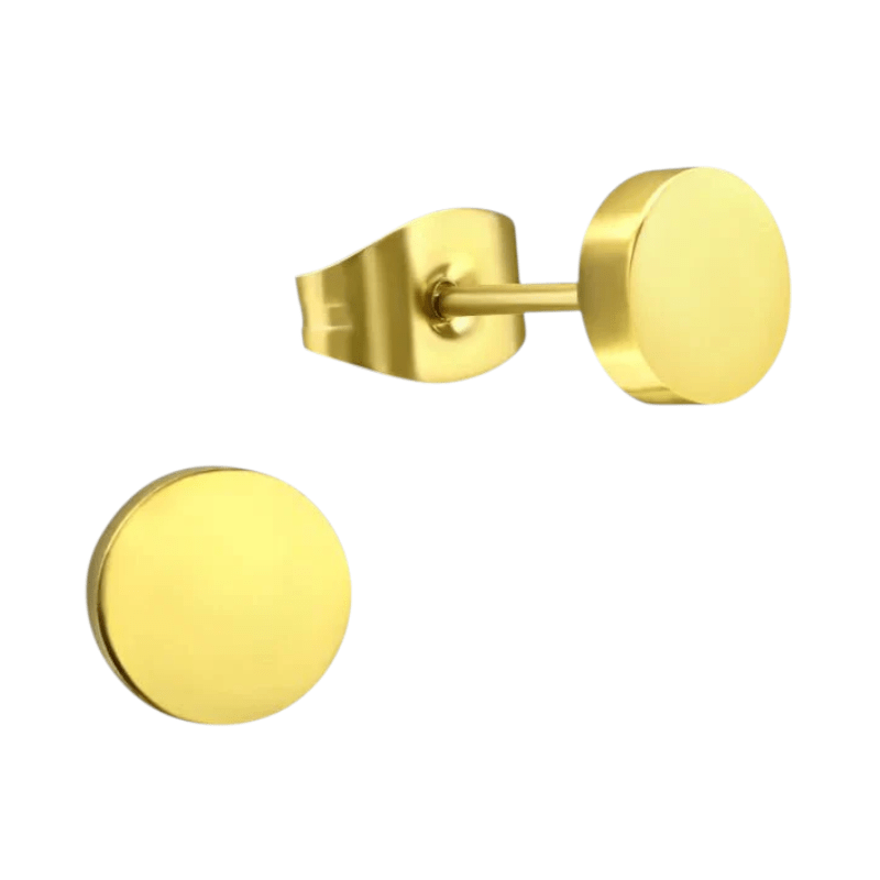 Goudkleurige Ronde Oorstekers RVS 8mm - Aramat Jewels - Oorbellen - cadeautip