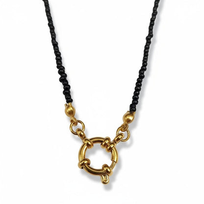 Goudkleurige Stainless Steel Bedelketting - Aramat Jewels - Bedelketting - cadeautip