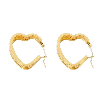Goudkleurige Triple Hart Hoops 25mm - oor6303 - 827750 - Oorringen kopen# - 25mm - alles - cadeau