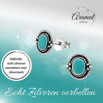 Groene Bali Oorbellen - Zilveren Oorstekers - oor983 - 31323 - Oorbellen kopen