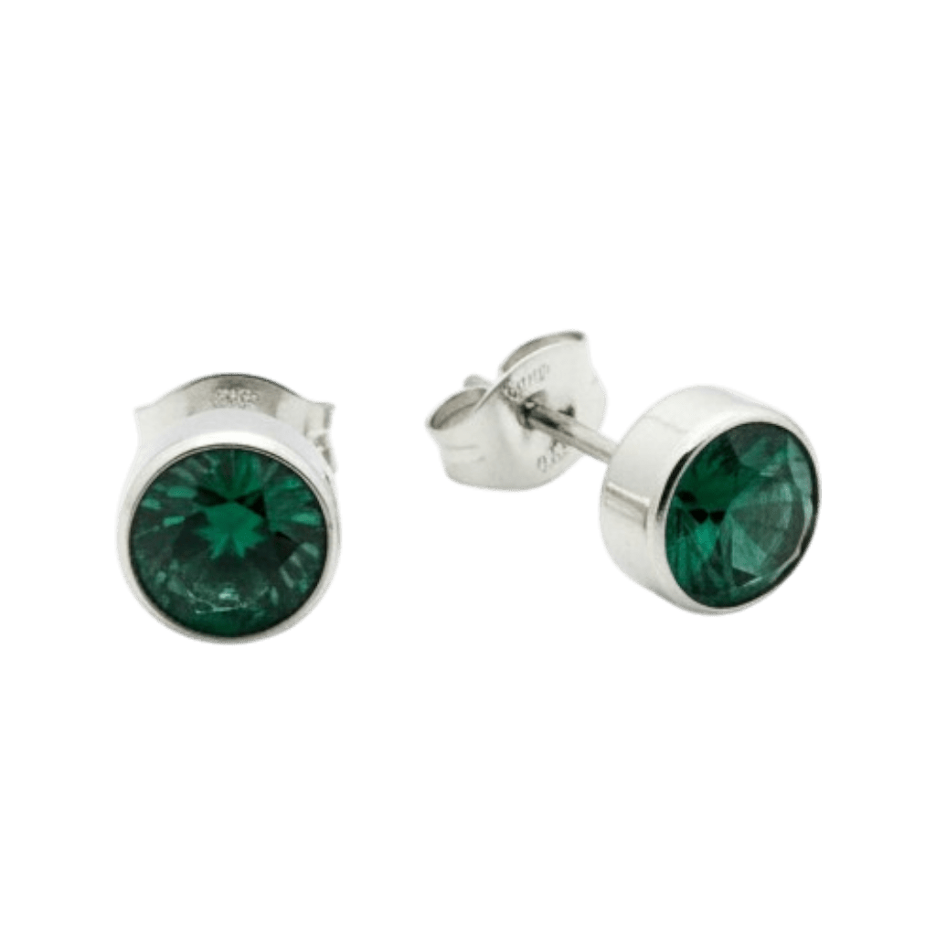 Groene Zirkonia Oorbellen RVS - Aramat Jewels - Oorbellen - cadeautip