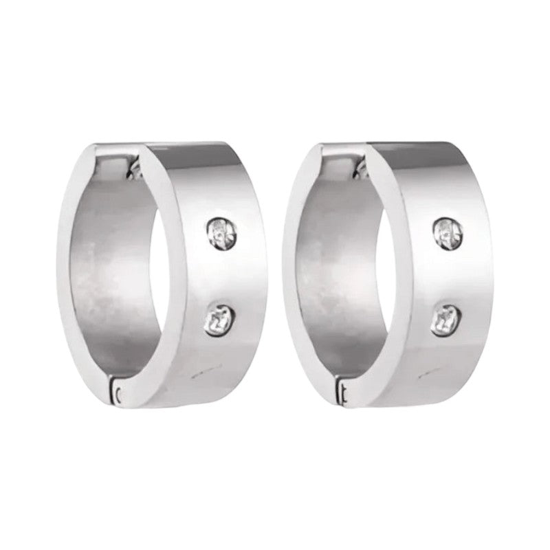 Grote Huggie Oorringen Kristal 20mm - Aramat Jewels - Oorringen - cadeautip