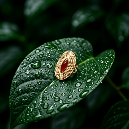 Grote Verstelbare RVS Ring Ovaal met Emaille - 28 mm - Aramat Jewels - Ringen - cadeautip