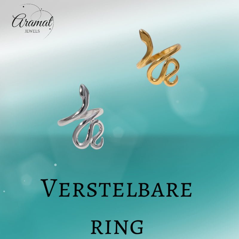 Grote Verstelbare Slangenring van RVS - 28mm Statement Ring - Aramat Jewels - Ringen - cadeautip