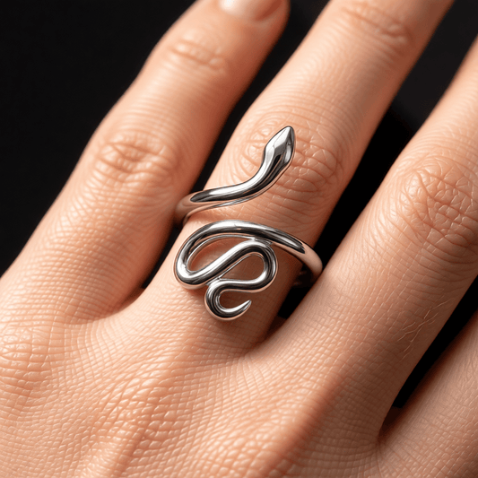 Grote Verstelbare Slangenring van RVS - 28mm Statement Ring - Aramat Jewels - Ringen - cadeautip