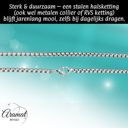 Jasseron Halsketting RVS 60 cm – 1,5 mm - Aramat Jewels - Halskettingen - cadeautip