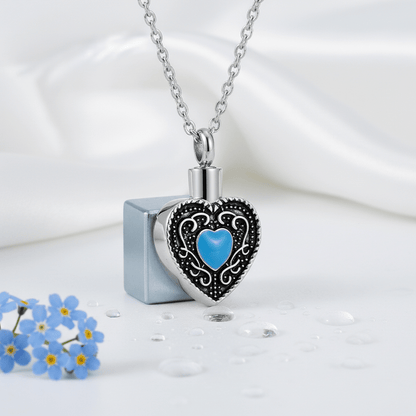 Keltisch hart as - hanger staal blauw emaille 3cm - Aramat Jewels - Gedenkhangers - cadeautip