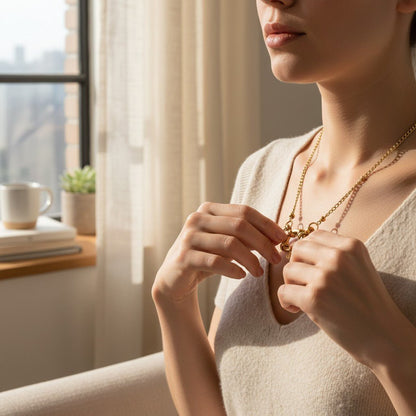 Ketting – Staal Bedelketting Bolletjes Schakel Goudkleurig (2mm) - Aramat Jewels - Bedelketting - cadeautip