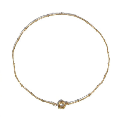 Ketting – Staal Bedelketting Bolletjes Schakel Goudkleurig (2mm) - Aramat Jewels - Bedelketting - cadeautip